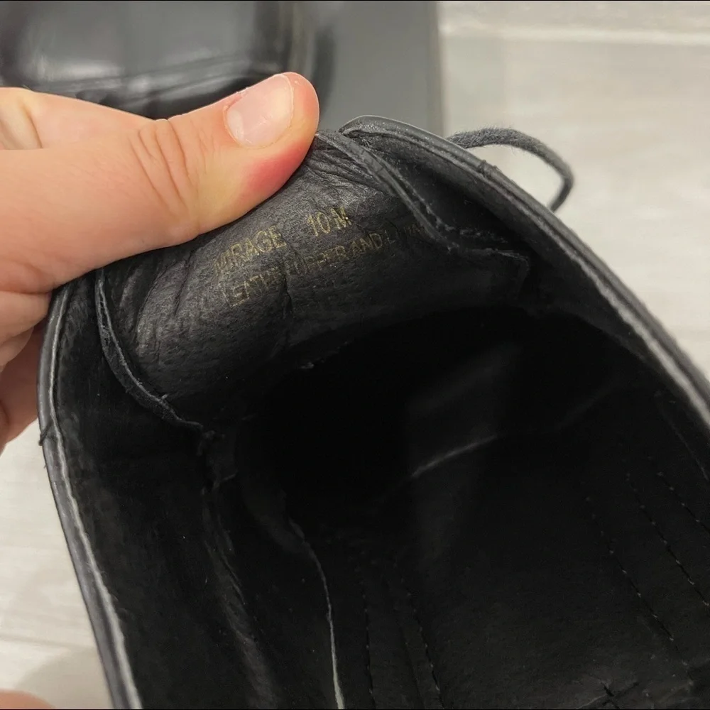 Alfani Mirage Square Toe Dress Shoes Black Leather